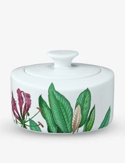 VILLEROY & BOCH Avarua Botanical-print Porcelain Jam Pot 11.5cm