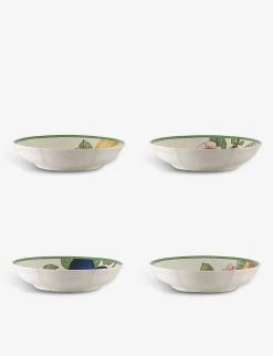 VILLEROY & BOCH French Garden Modern Fruits Porcelain Flat Bowl Set Of Four