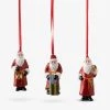 VILLEROY & BOCH Santa Claus Porcelain Tree Decorations Set Of Three