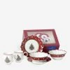 VILLEROY & BOCH Breakfast For Two Christmas Crockery Set Of Six Red