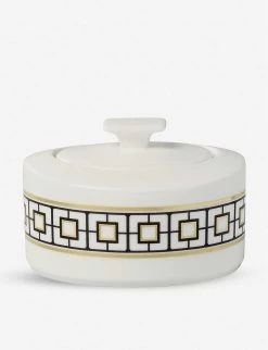 VILLEROY & BOCH MetroChic Premium Bone Porcelain Sugar Bowl With Lid 12cm Multi Coloured